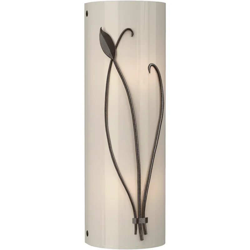 Forged Leaf and Stem 2 Light 5.5 inch Oil Rubbed Bronze Sconce Wall Light in Ivory Art, Right