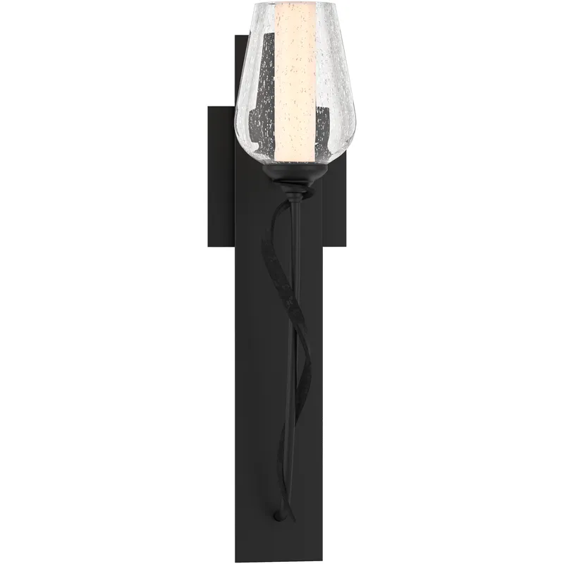 Flora 1 Light 4.8 inch Black Sconce Wall Light in Seeded with Opal