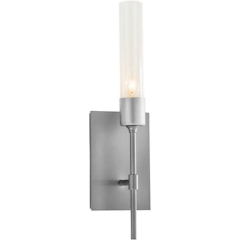 Vela 1 Light 4.5 inch Vintage Platinum ADA Sconce Wall Light in Clear