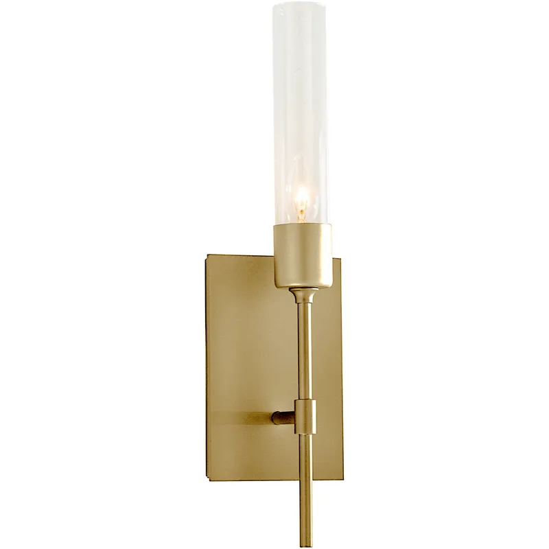 Vela 1 Light 4.5 inch Modern Brass ADA Sconce Wall Light in Clear