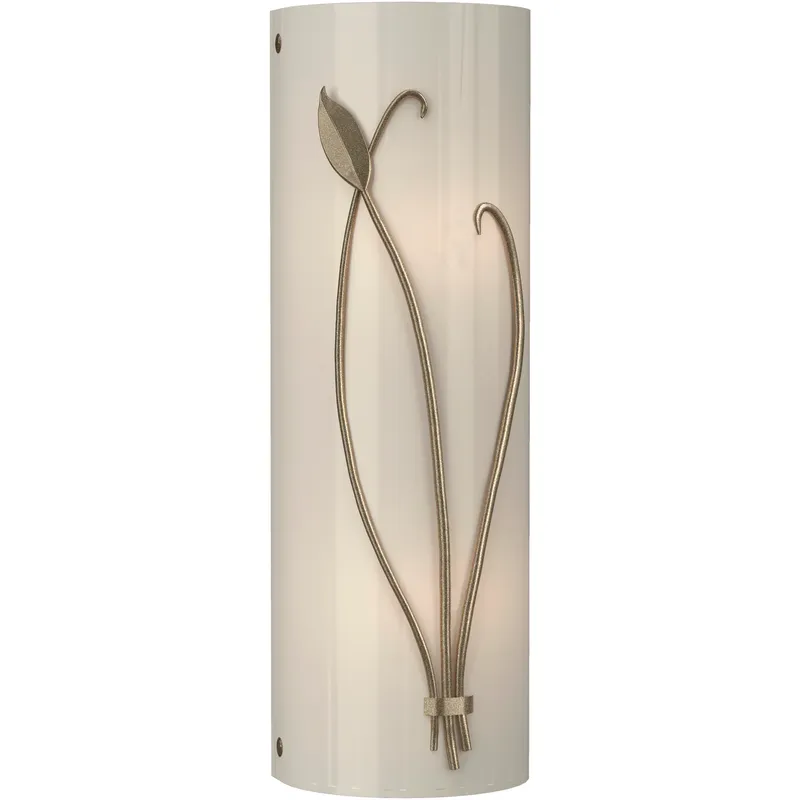 Forged Leaf and Stem 2 Light 5.5 inch Soft Gold Sconce Wall Light in Ivory Art, Right