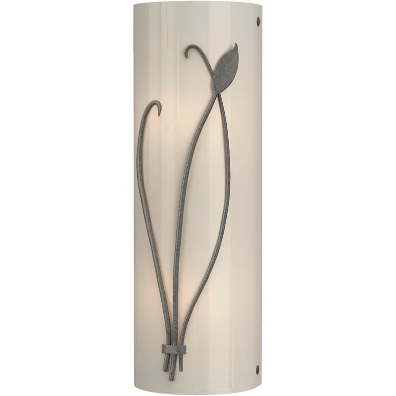 Forged Leaf and Stem 2 Light 5.5 inch Natural Iron Sconce Wall Light in Ivory Art, Left