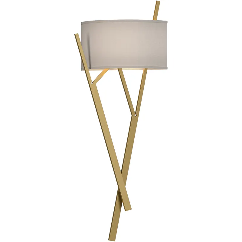 Arbo 2 Light 10 inch Modern Brass ADA Sconce Wall Light in Flax