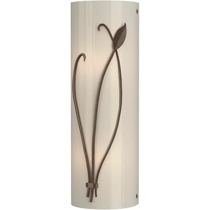 Forged Leaf and Stem 2 Light 5.5 inch Ink Sconce Wall Light in Ivory Art, Left