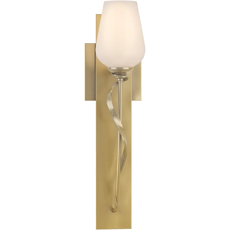 Flora 1 Light 4.8 inch Modern Brass Sconce Wall Light in Opal