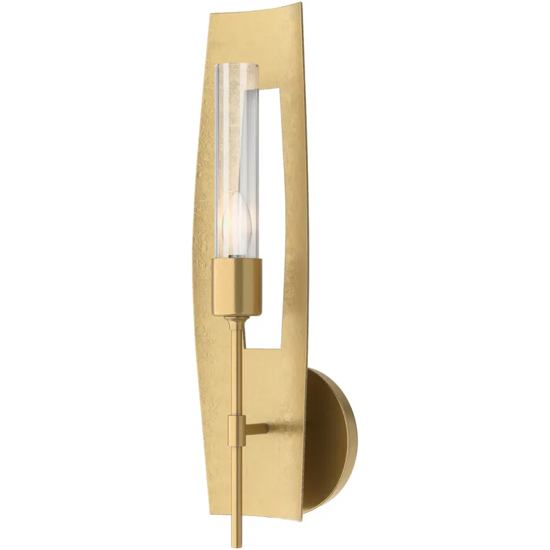 Passage 1 Light 5.3 inch Modern Brass Sconce Wall Light in Clear