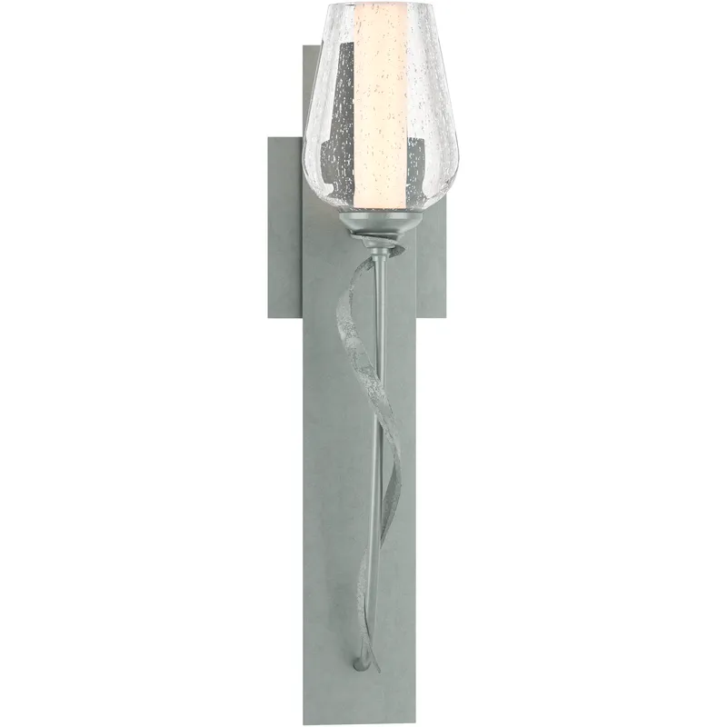 Flora 1 Light 4.8 inch Vintage Platinum Sconce Wall Light in Seeded with Opal