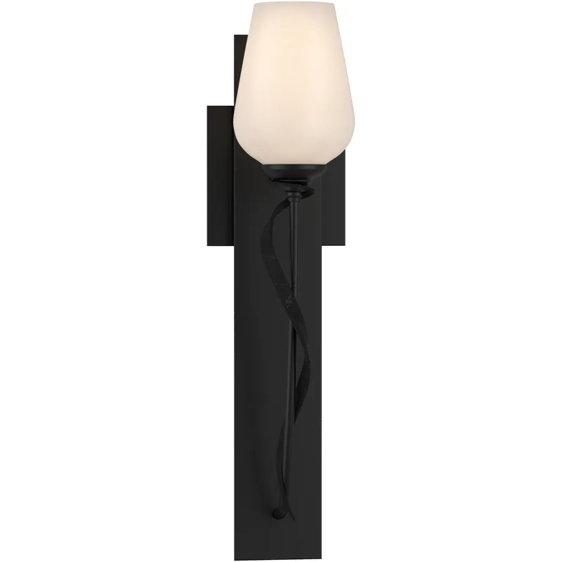 Flora 1 Light 4.8 inch Black Sconce Wall Light in Opal