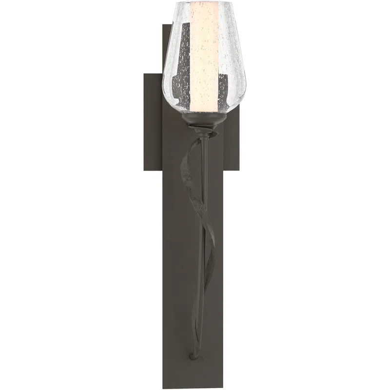 Flora 1 Light 4.8 inch Dark Smoke Sconce Wall Light in Seeded with Opal