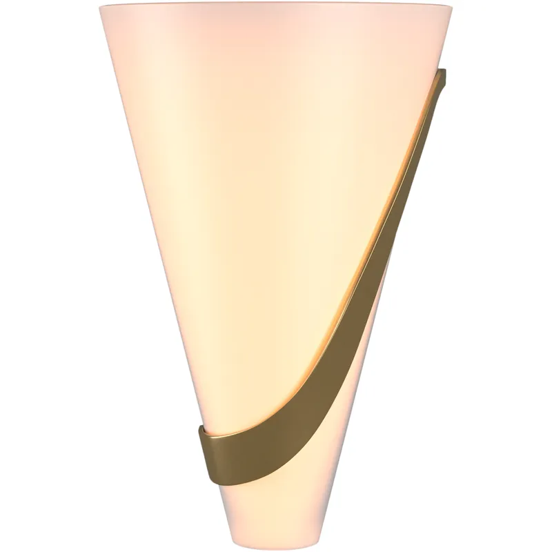 Half Cone 2 Light 8 inch Modern Brass Sconce Wall Light, Right