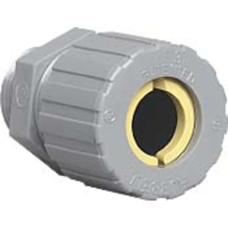Cord Connector, Straight, 1/2", Cord Range: 0.375" to 0.5", Nylon