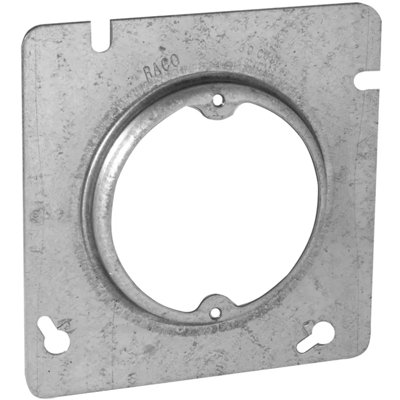 4-11/16" Square Fixture Cover, Mud Ring, 1/2" Raised, Drawn
