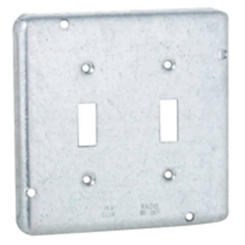 4-11/16" Square Exposed Work Cover, Type: (2) Toggle, Steel