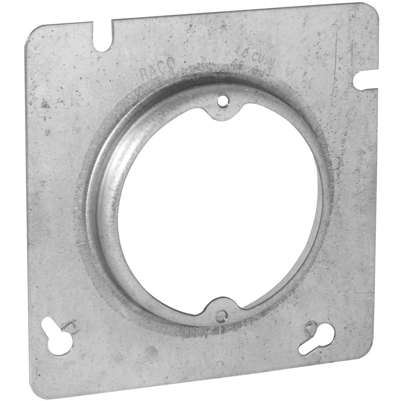 4-11/16" Square Fixture Cover, Mud Ring, 5/8" Raised, Drawn
