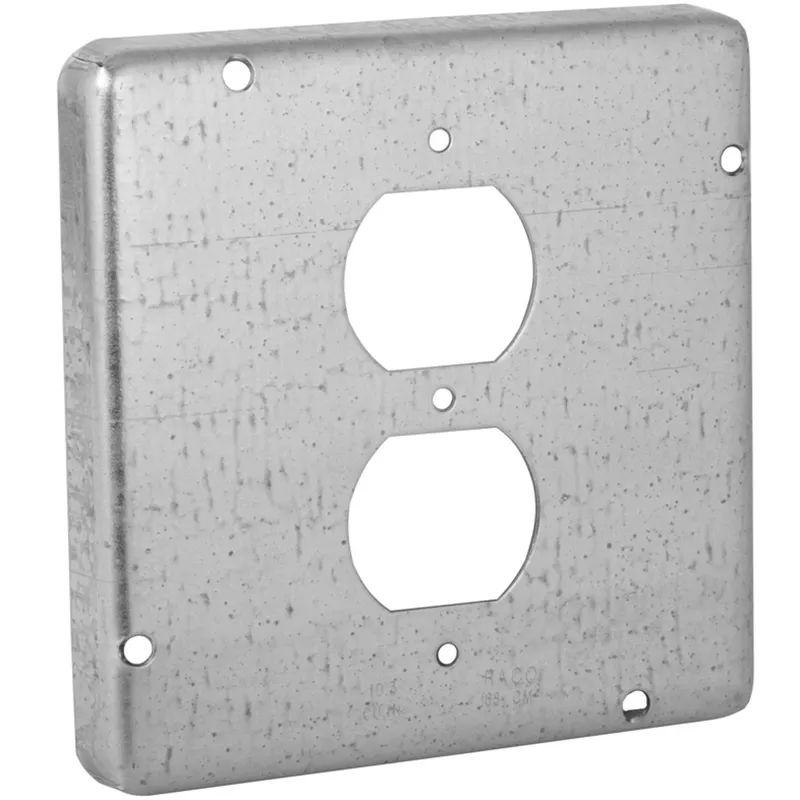 4-11/16" Square Exposed Work Cover, (1) Duplex Receptacle