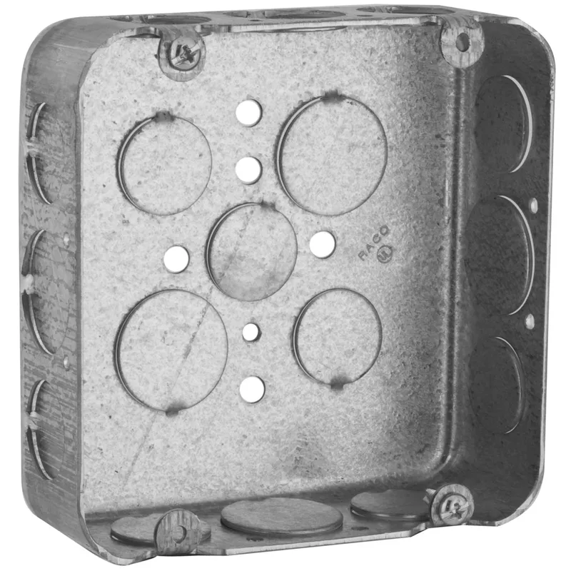 4-11/16" Square Box, Drawn, Metallic, 1-1/2" Deep