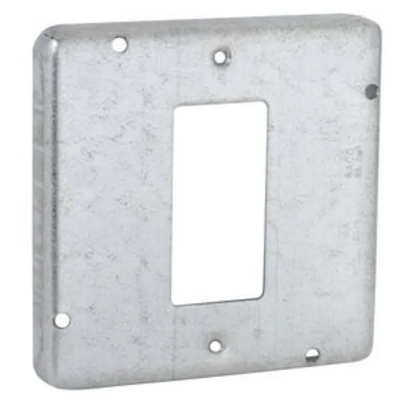 4-11/16" Square Exposed Work Cover, (1) GFCI/Decorator Receptacle