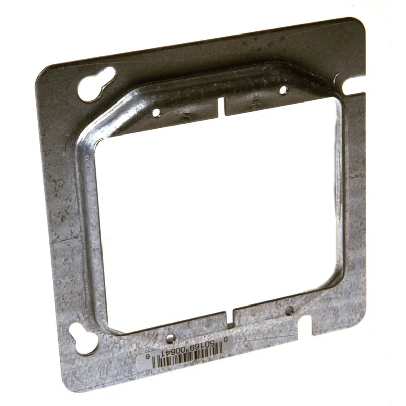 4-11/16" Square Cover, 2-Device, Mud Ring, 1/2" Raised, Drawn