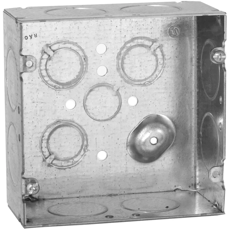 4-11/16" Square Box, Welded, Metallic, 2-1/8" Deep