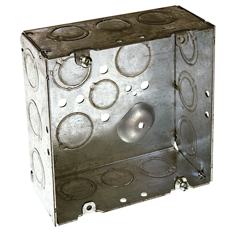 4-11/16" Square Box, Welded, Metallic, 2-1/8" Deep
