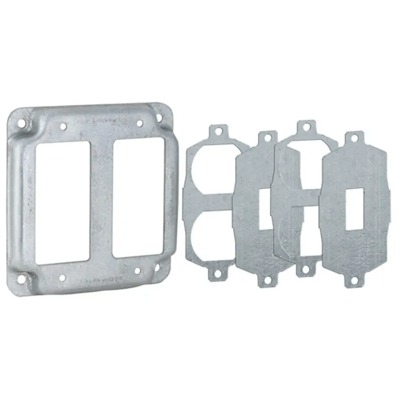 4" Square Exposed Work Cover, Universal 6 in 1, 1/2" Raised