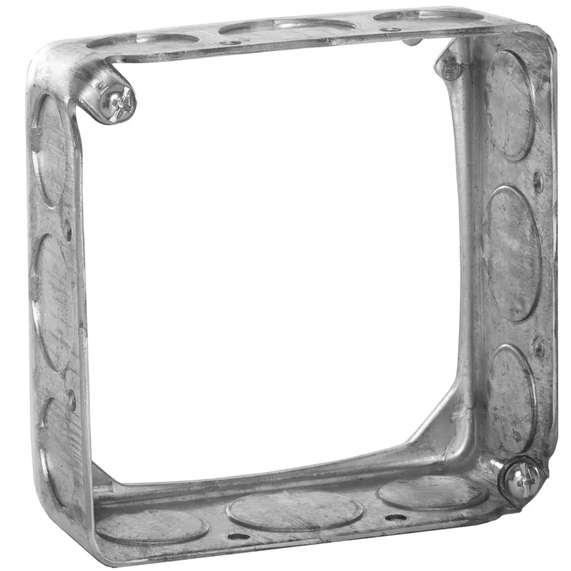 4" Square Extension Ring, 1-1/2" Deep, Drawn, Metallic