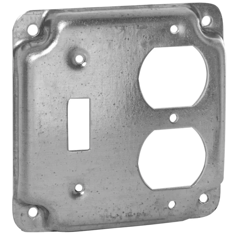 4" Square Exposed Work Cover, (1) Duplex Receptacle