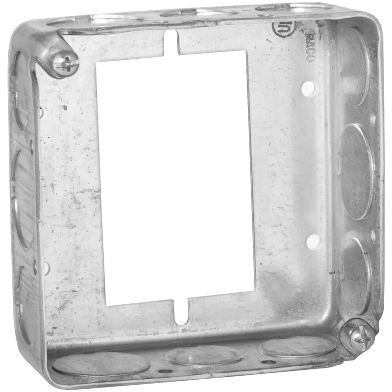 4" Square Extension Ring, 1-1/2" Deep, Drawn, Metallic