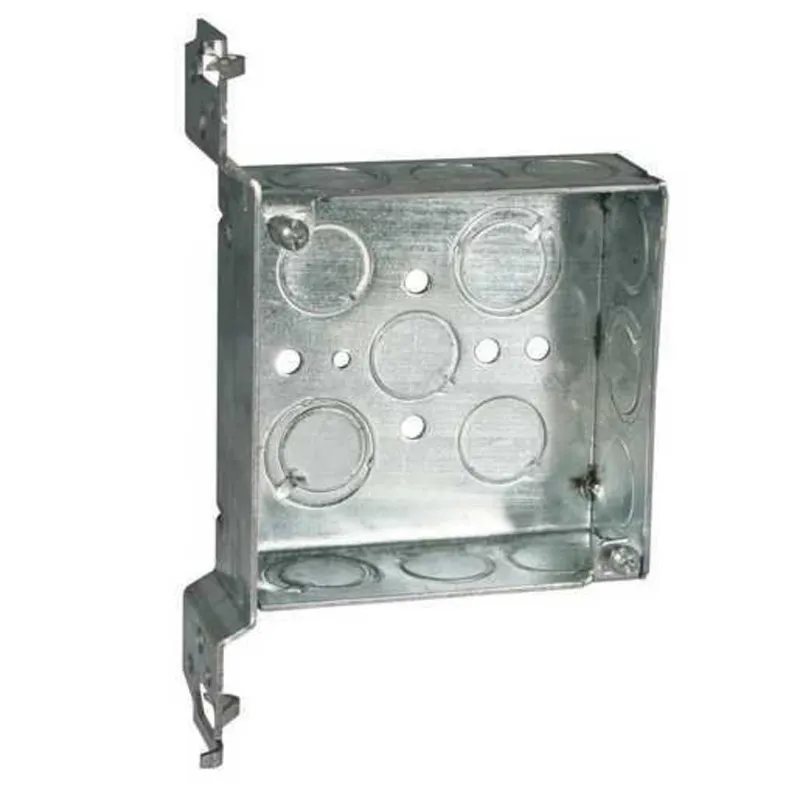 4" Square Box, Welded, Metallic, 1-1/2" Deep, FS Bracket