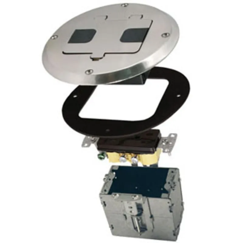 Floor Box, Duplex Receptacle, Cubic"es: 18", Steel