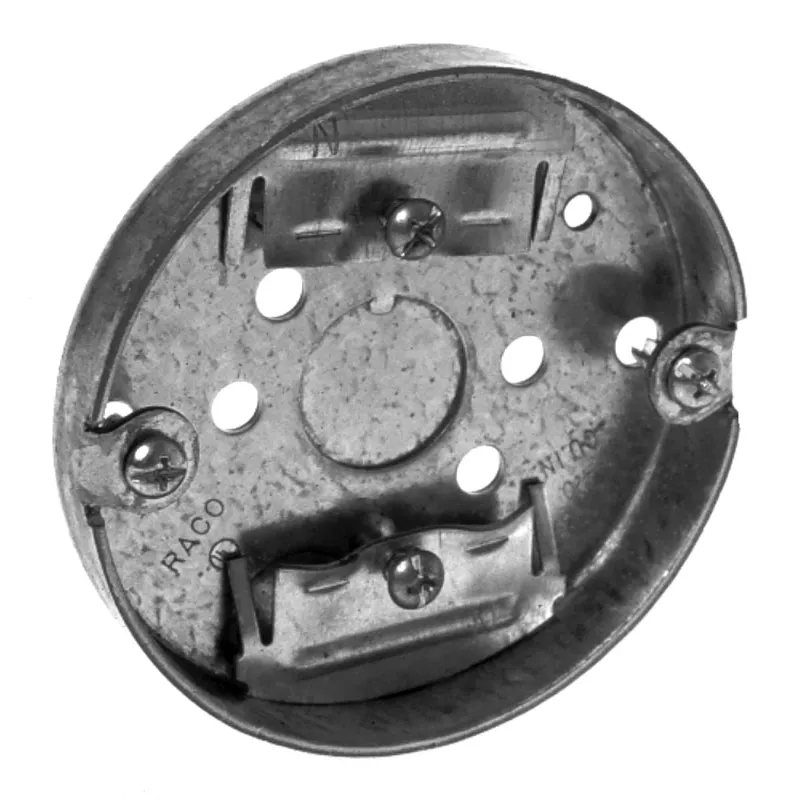 3-1/2" Ceiling Pan, 9/16" Deep, 1/2" KOs, Metallic