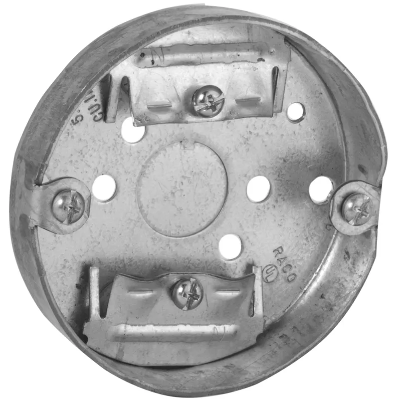 3-1/2" Ceiling Pan, 3/4" Deep, 1/2" and 3/4" KOs, Metallic