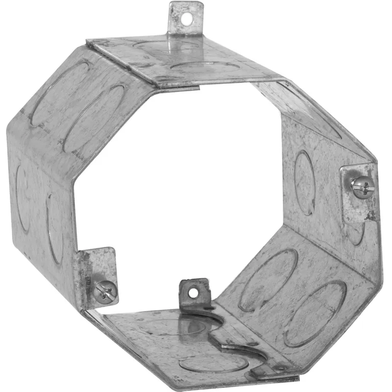 4" Concrete Ring, Octagon, 4" Deep, 1/2" & 3/4" KOs, Steel