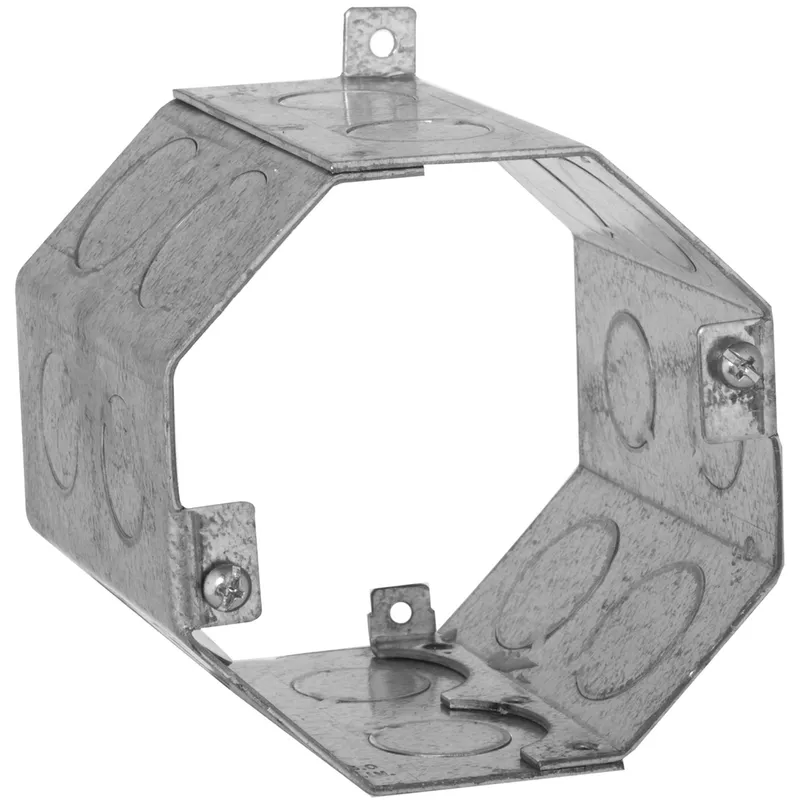 4" Concrete Ring, Octagon, 3-1/2" Deep 1/2" & 3/4" KOs, Steel