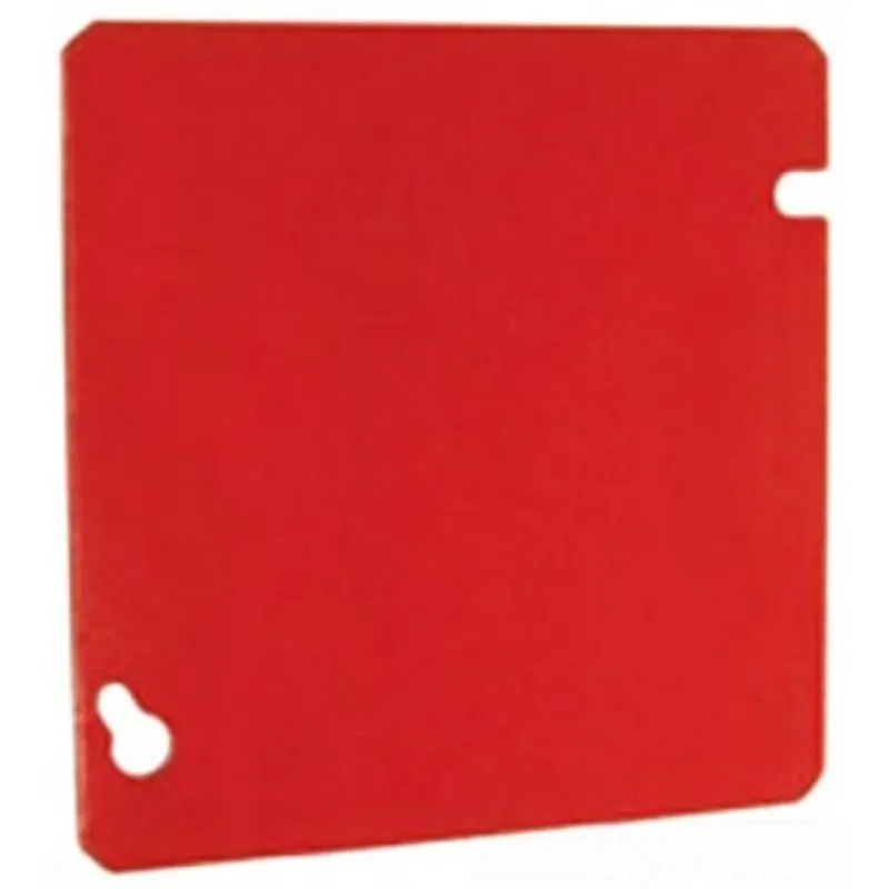4-11/16" Square Cover, Flat, Blank, Red