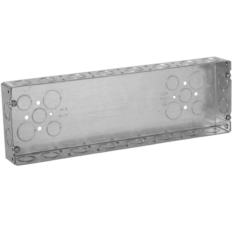 Gang Box, 6-Gang, 1-5/8" Deep, 1/2" & 3/4" KOs, Welded, Metallic