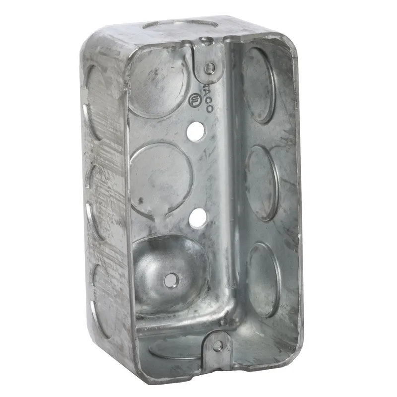 Handy Box, 1-7/8" Deep, 1/2" KOs, Drawn, Metallic