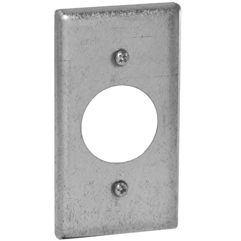 Handy Box Cover, Type: Single Receptacle, Drawn, Metallic