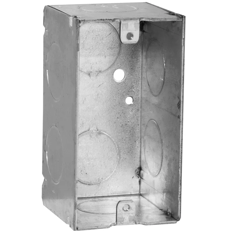 Handy Box, 2-1/8" Deep, 3/4" KOs, Welded, Metallic