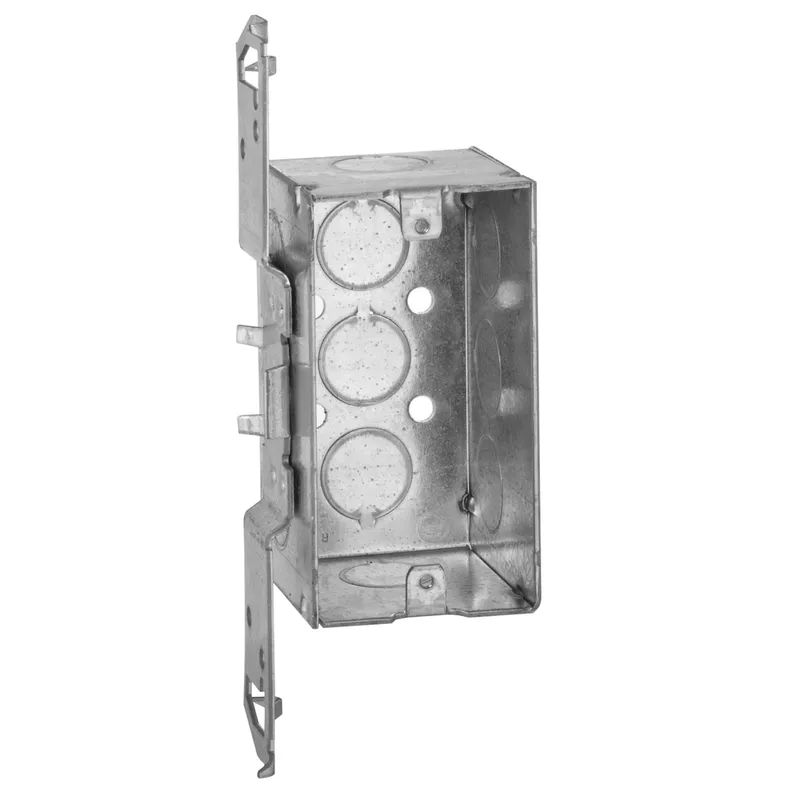 Handy Box, Depth: 2-1/8", 1/2" KOs, TS Bracket, Drawn, Metallic