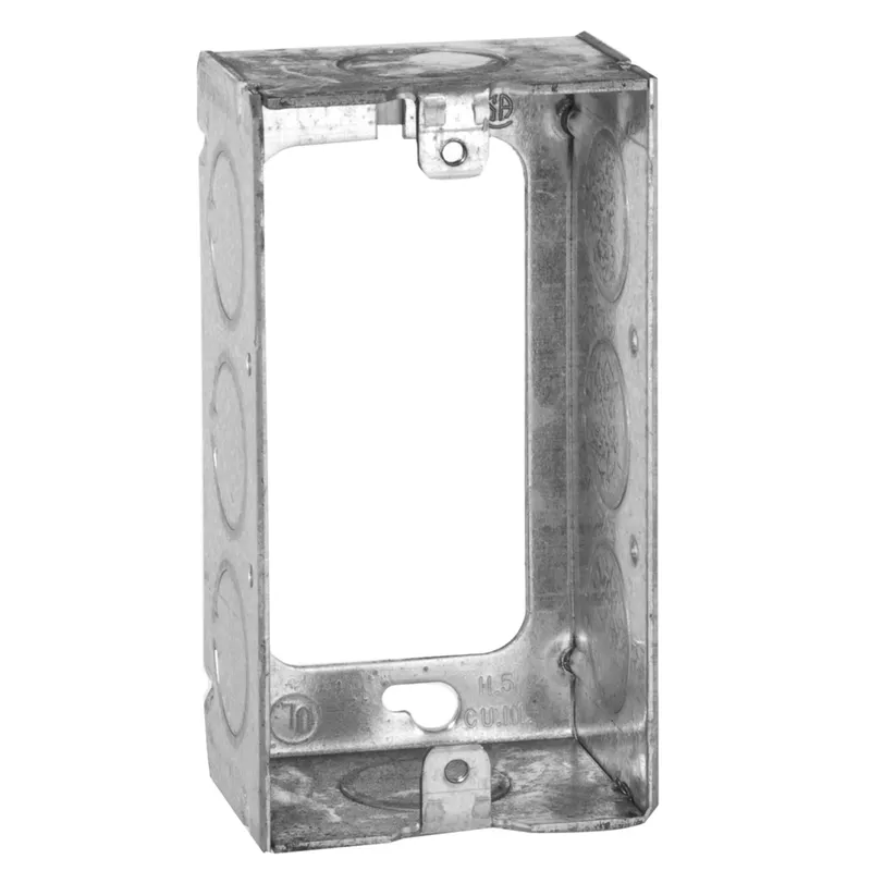 Handy Box Extension Ring, 1-1/2" Deep, 1/2" KOs, Welded, Metallic