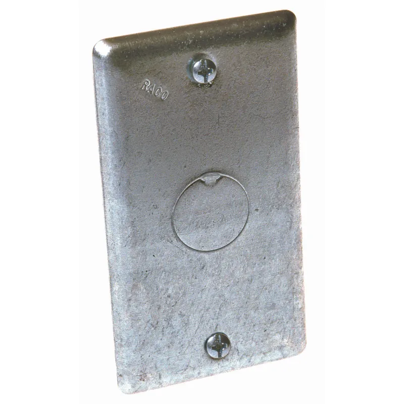 Handy Box Cover, Type: Blank with 1/2" Knockout, Drawn, Metallic