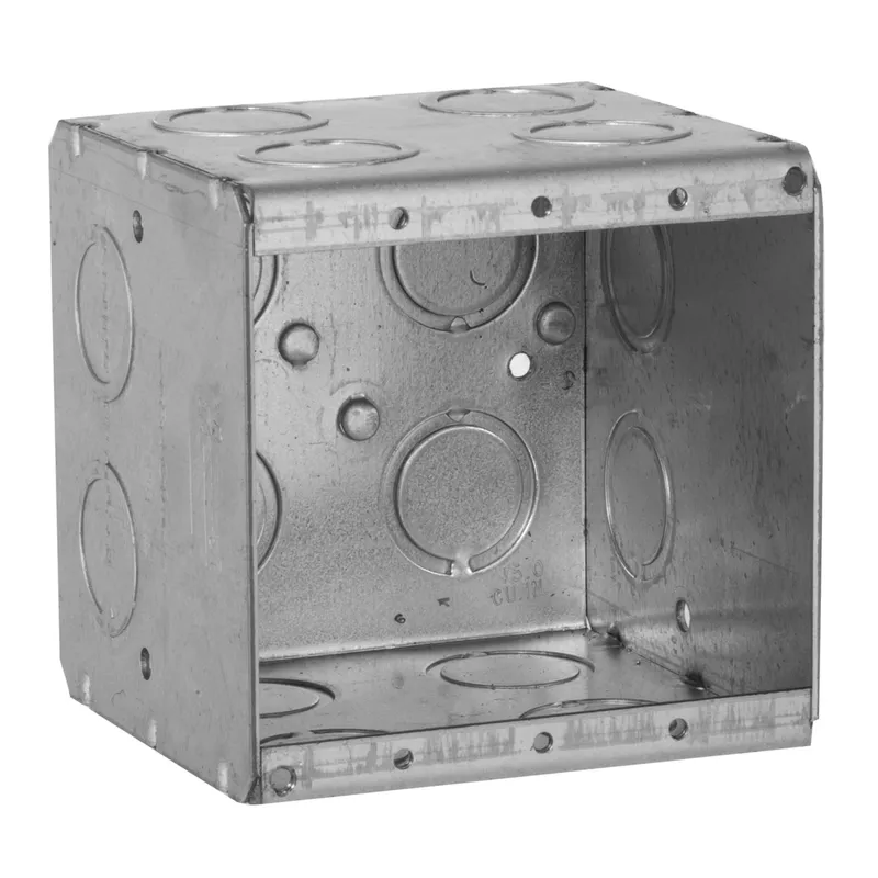 Masonry Box, 2-Gang, 3-1/2" Deep, 1/2 " & 3/4" KOs, Metallic