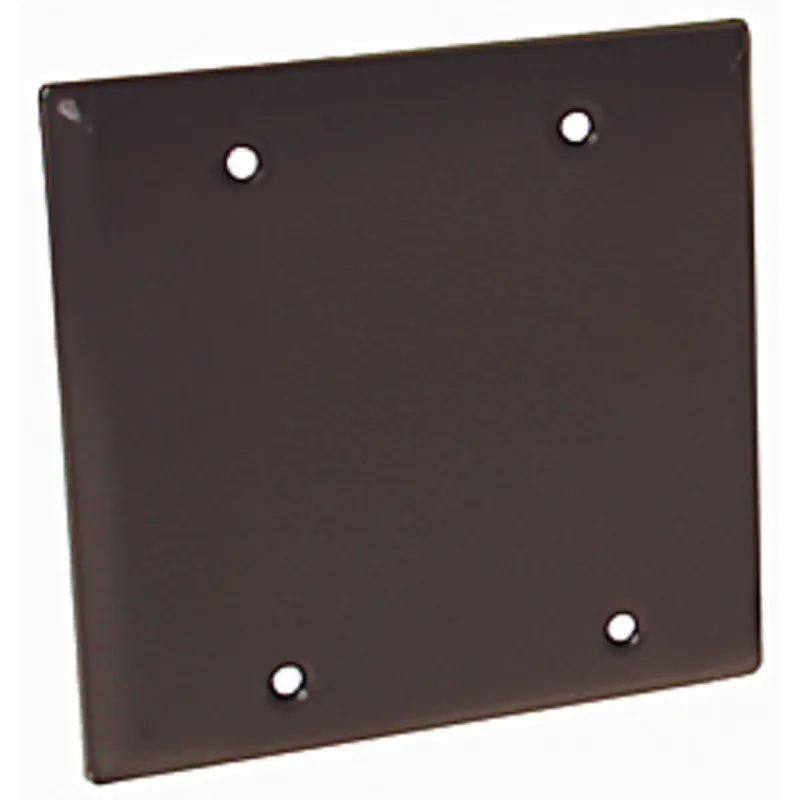 Weatherproof Cover, 2-Gang, Blank, Aluminum, Bronze