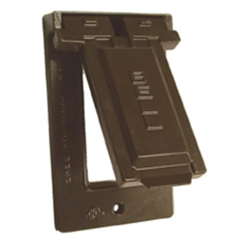 Weatherproof Cover, 1-Gang, GFCI, Vertical, Aluminum, Bronze