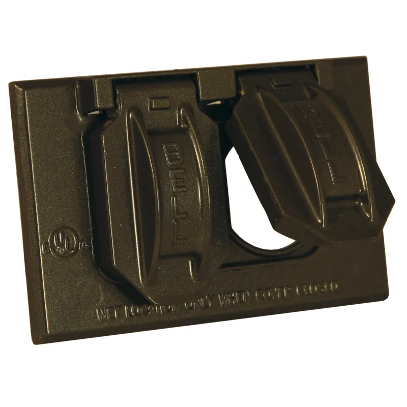 Weatherproof Cover, 1-Gang, Duplex, Horizontal, Aluminum, Bronze