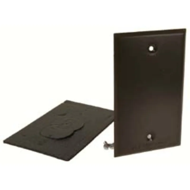 Weatherproof Cover, 1-Gang, Blank, Aluminum, Bronze