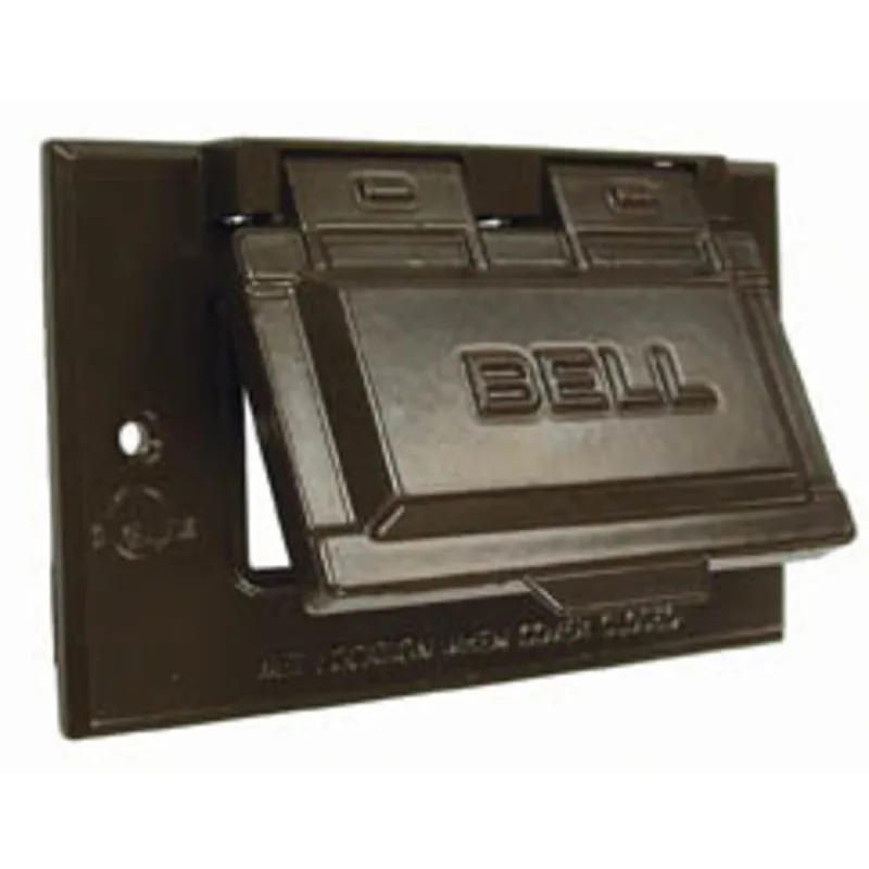 Weatherproof Cover, 1-Gang, GFCI, Horizontal, Aluminum, Bronze