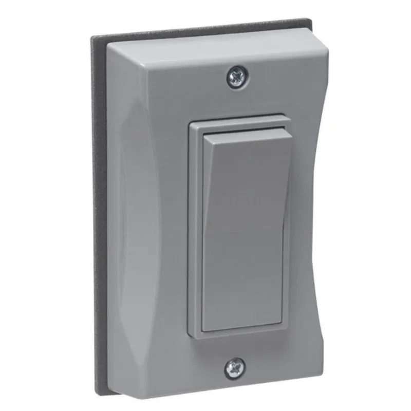 Weatherproof Cover, 1-Gang, Decorator Switch, Vertical, Non-Metallic, Gray