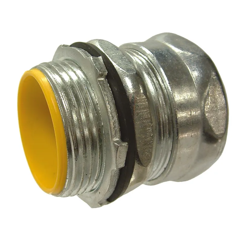 EMT Compression Connector, 1/2", Insulated, Raintight, Steel